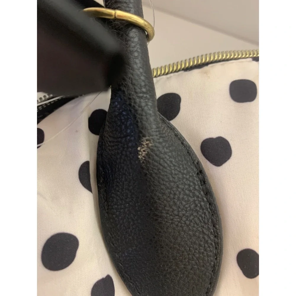 Betsey Johnson Black and White Polka Dot Nylon Tote and Matching Zippered Bag